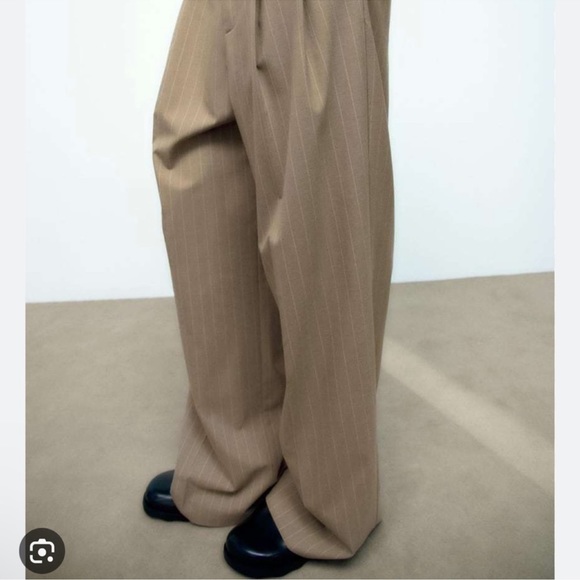 Zara striped wide leg pants bloggers fave NWT - Picture 5 of 6
